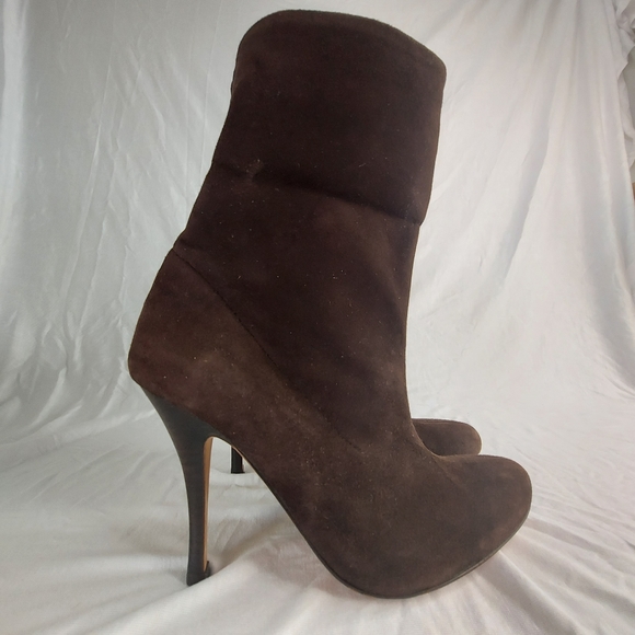 Dolce Vita Brown Suede Leather Heeled Boots - Picture 11 of 15